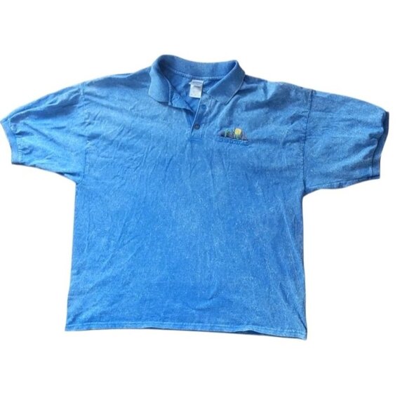 Vintage 90s Tombstone Arizona Polo Shirt Tie Die Embroidered Graphic Stone Wash - Picture 1 of 8